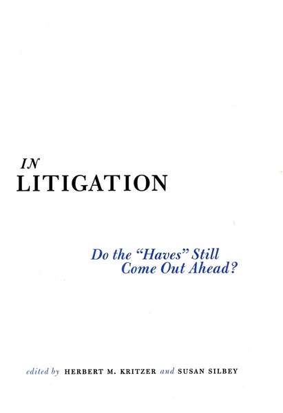 Cover of In Litigation by Edited by Herbert M. Kritzer and Susan S. Silbey
